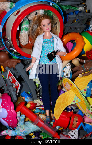 A Science Barbie Doll pictured at a home in Chichester, West Sussex, UK. Stock Photo