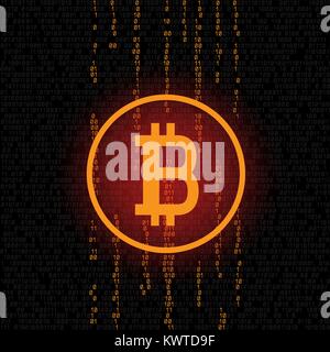 bitcoin blockchain mining code Stock Vector