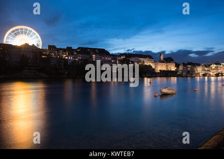 Basel switzerland cityscape at autumn fair
