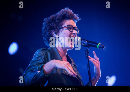 The popular and award-winning Danish singer and songwriter Marie Key performs a live concert at Roskilde Festival 2013. Denmark, 05/07 2013. Stock Photo