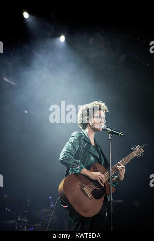 The popular and award-winning Danish singer and songwriter Marie Key performs a live concert at Roskilde Festival 2013. Denmark, 05/07 2013. Stock Photo