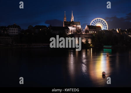 Basel switzerland cityscape at autumn fair