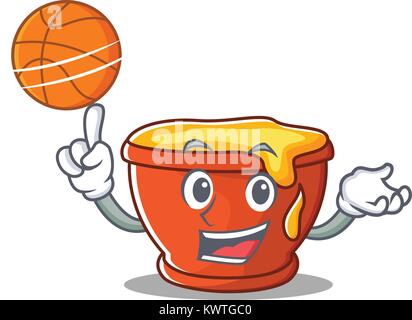 With basketball honey character cartoon style Stock Vector
