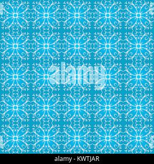 Ornament of lines and spirals on a blue background Stock Vector