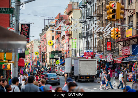 Little Italy is a neighborhood in Lower Manhattan, New York City, USA, once known for its large population of Italian Americans. Stock Photo