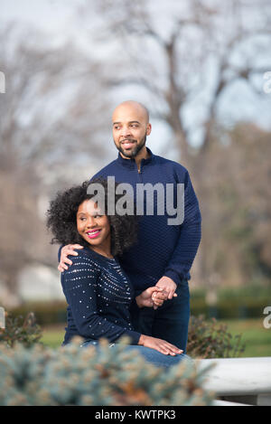 An young couple in love in Washington, DC Stock Photo