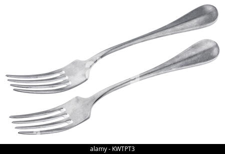 Metal fork isolated on white background Stock Photo