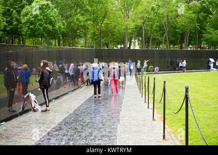 Vietnam Veterans Memorial, in Washington DC,  Vietnam Memorial Wall, designed by Maya Lin, dedicated in 1982 Stock Photo