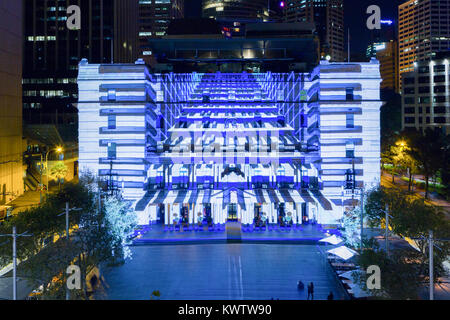 Special lighting and installations adorn iconic Sydney Harbour as part of the annual Vivid Festival being held from 23 May to 9 June 2014. Pictured: C Stock Photo