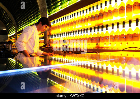 The By The Wine Jose Maria da Fonseca restaurant wine shop in Portugal, Lisbon Stock Photo