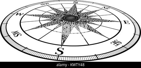 Vintage Compass in Perspective Stock Vector