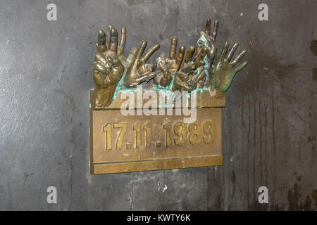 Velvet Revolution Memorial in Prague Czech Republic Stock Photo