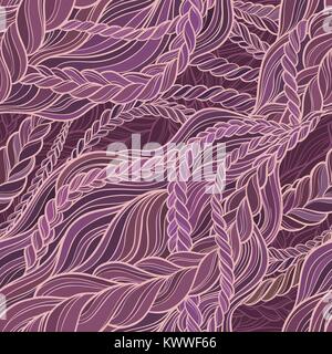 abstract vector color seamless pattern with hair Stock Vector