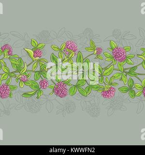 clover vector seamless pattern on color background Stock Vector