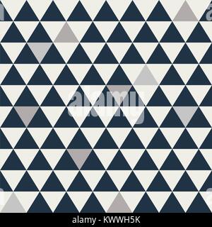 Blue and grey triangle seamless vector pattern. Stock Vector