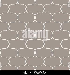 Quatrefoil oval taupe seamless vector pattern. Stock Vector