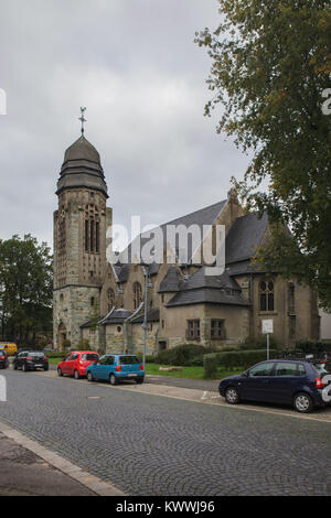 Saint Peter's gymnasium church in Rheine in North Rhine-Westphalia, Germany. The Jugendstil church designed by German architect Josef Franke was built in 1910-1911 as a gymnasium church of the Gymnasium Dionysianum. Stock Photo