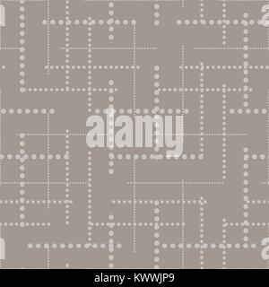 Dotted lines grey seamless vector pattern. Stock Vector