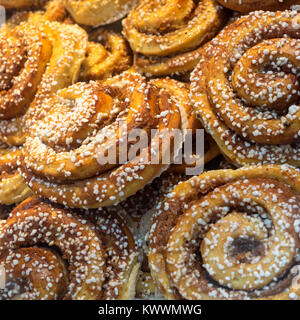 Swedish Cinnamon Buns (Kanelbullar) Stock Photo