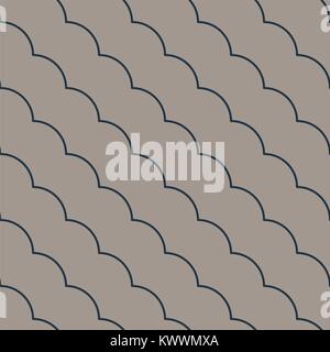 Diagonal ruffle lines seamless vector pattern. Stock Vector