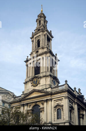 LONDON, UK - NOVEMBER 01, 2017:  The tower of St Mary le Strand Church in the Strand Stock Photo