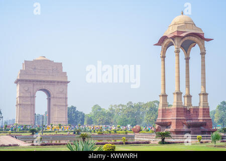 Canopy and India Gate in New Delhi, India Stock Photo