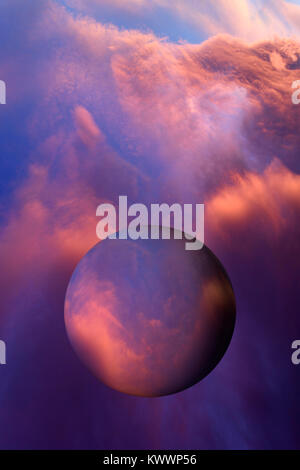 Abstract computer generated red planet and clouds SiFi concept Stock Photo