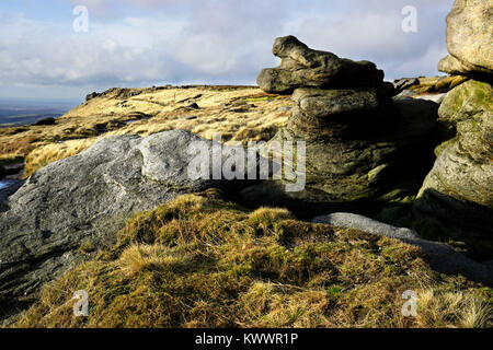 On Kinder Scout’s Southern edge Stock Photo