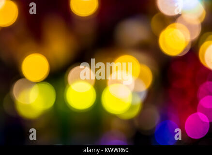 Abstract defocused glowing christmas light background Stock Photo