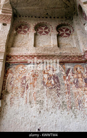 Cave church in Cappadocia near Goreme, Turkey. Stock Photo