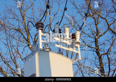 Input device of an small electrical substation Stock Photo