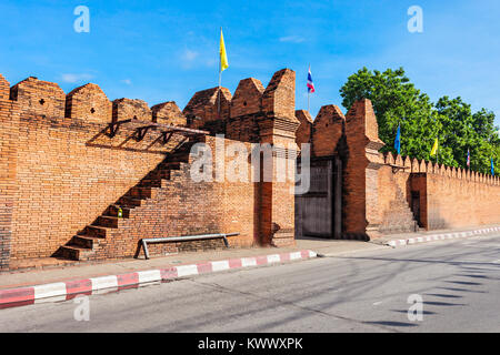 Tha Phae Gate of old city in Chiang Mai, Thailand Stock Photo