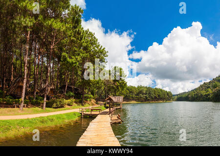 The beautiful Pang Oung Reservoir in Ban Ruam Thai near Mae Hong Son is Thailand's own little Switzerland Stock Photo