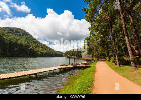 The beautiful Pang Oung Reservoir in Ban Ruam Thai near Mae Hong Son is Thailand's own little Switzerland Stock Photo