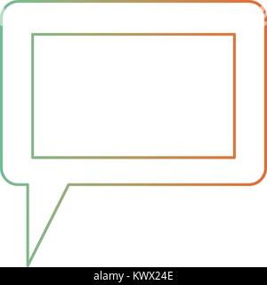 dialogue box icon with tail and frame in degraded green to red color silhouette Stock Vector