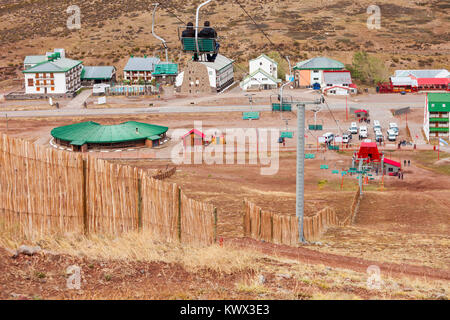 Los Penitentes is a ski resort near Mendoza in Argentina Stock Photo