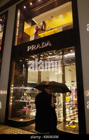 Prada store on Old Bond Street, Mayfair, London, England, UK Stock Photo