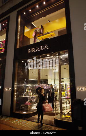 Prada store on Old Bond Street, Mayfair, London, England, UK Stock Photo