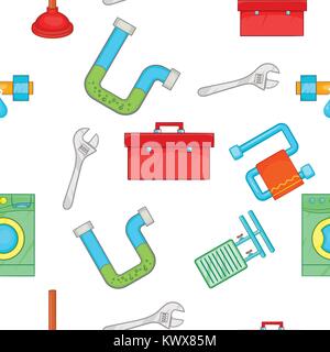 Toilet pattern. Cartoon illustration of toilet vector pattern for web Stock Vector