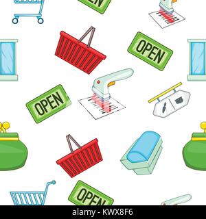 Shop pattern. Cartoon illustration of shop vector pattern for web Stock Vector