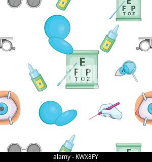 Ophthalmology pattern. Cartoon illustration of ophthalmology vector pattern for web Stock Vector