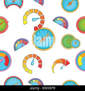 Speedometer pattern. Cartoon illustration of speedometer vector pattern for web Stock Vector