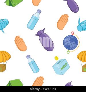 Refugees pattern. Cartoon illustration of refugees vector pattern for web Stock Vector