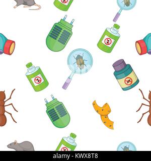 Harmful insects pattern. Cartoon illustration of harmful insects vector pattern for web Stock Vector
