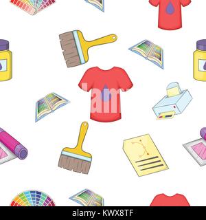 Printer pattern. Cartoon illustration of printer vector pattern for web Stock Vector