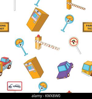 Parking pattern, cartoon style Stock Vector