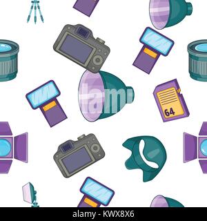 Photography pattern, cartoon style Stock Vector