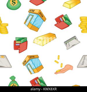 Money pattern, cartoon style Stock Vector