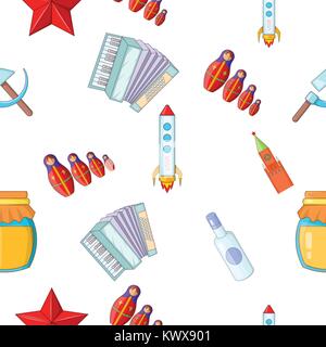 Country Russia pattern, cartoon style Stock Vector