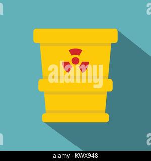Ttrashcan containing radioactive waste icon Stock Vector